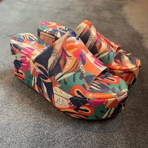 SHEIN Multicolor Tropical Platform Shoes
